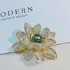 DIY Lotus Pearl Brooch Kit: Semi-Finished Corsage Pin with Needle for Women