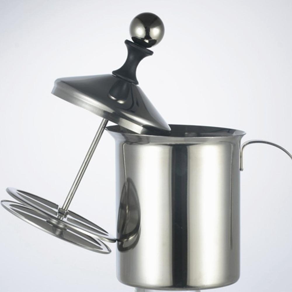 Easy Clean Manual Milk Frother Stainless Steel Hand Pump Milk Foamer  Cappuccino