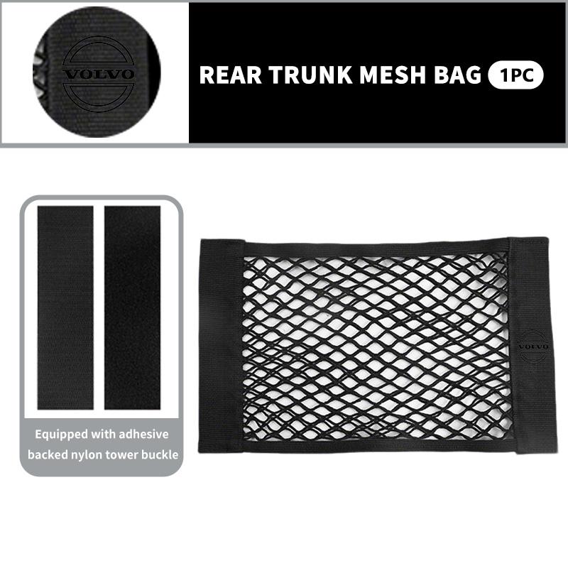 Car Back Rear Trunk Elastic Mesh Fixed Straps Interior Organizer For Volvo V60 V50 V40 S80 S60 S90 C40 XC40 V70 XC70 XC60 XC90 ari423
