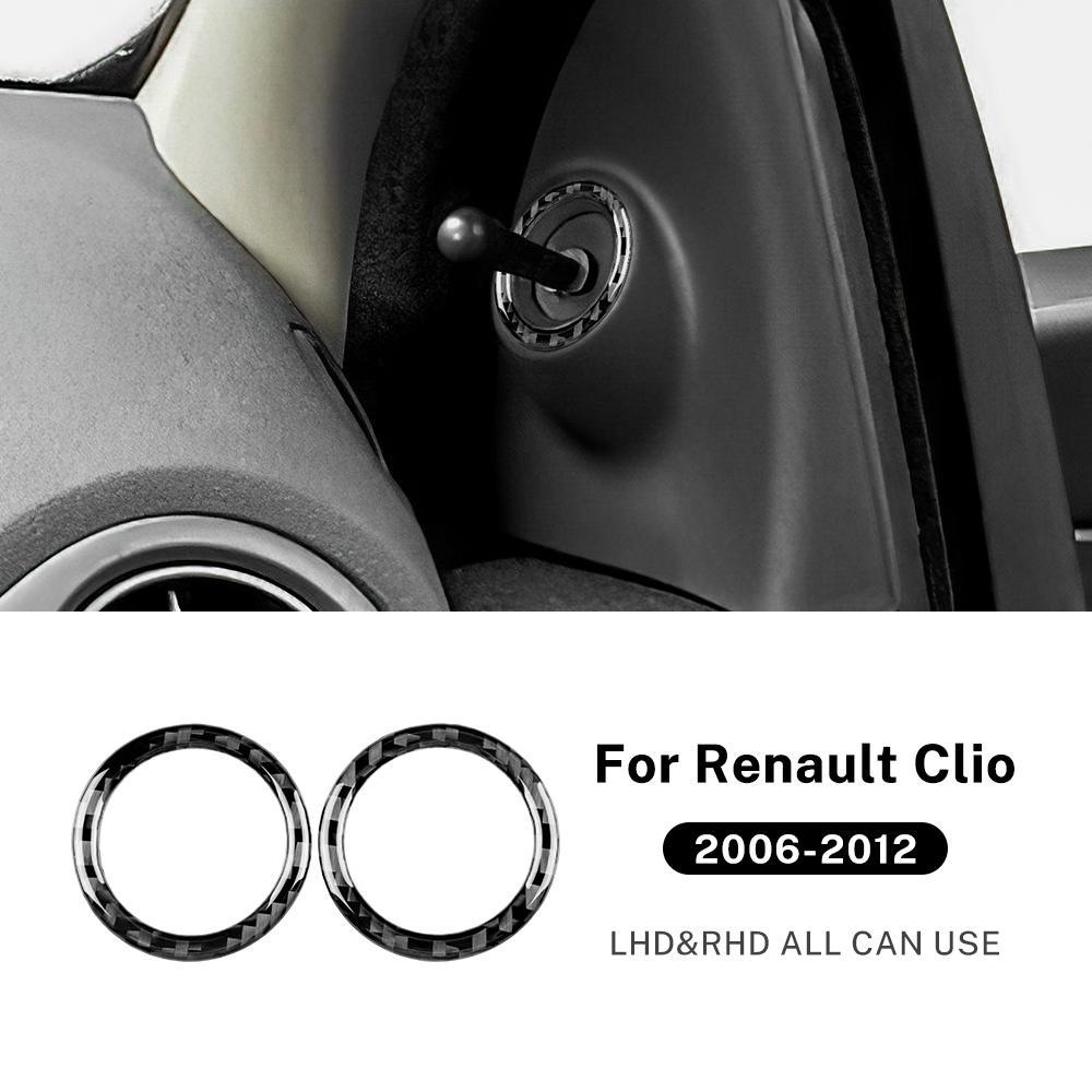 

Carbon Fiber RearView Mirror Button Switch Adjust Hole Ring Trim Sticker For Renault Clio 3 2006-2012 Car Decorate Accessories чёрный