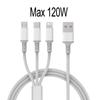 3 in 1 USB Type C Cable Fast Charging Wire Woven Data Cable Mobile Phone Charger For iPhone 17 16 15 Huawei Samsung USB C