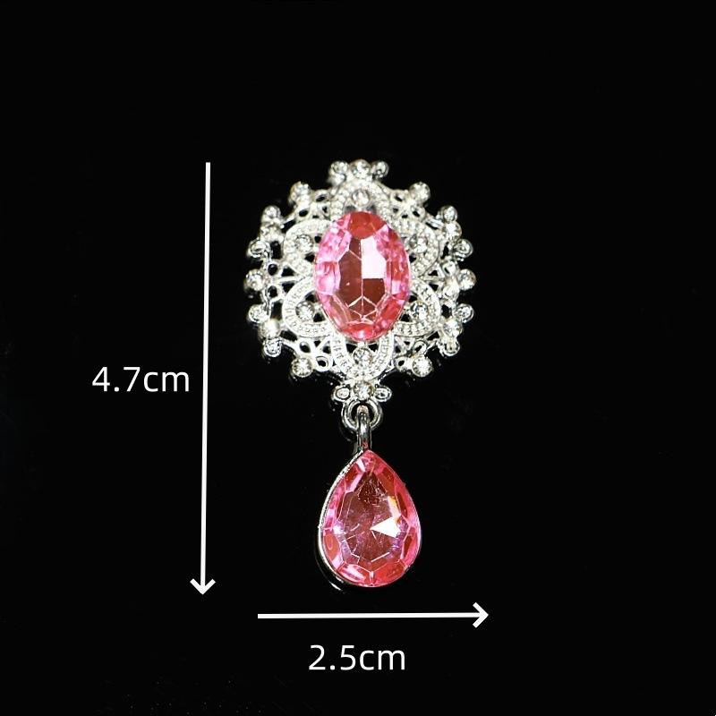 10PCS Metal Fashion DIY Jewelry Accessories Flower Plate Diamond Buckle Water Drop Gem Pendant Alloy Accessories Hair Accessories Headgear Material