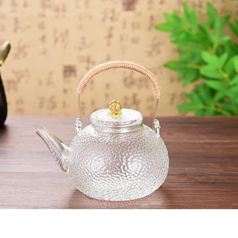 Hammered High Borosilicate Glass Teapot Set with 6 Cups