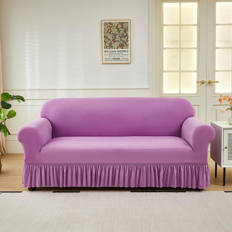 Sofa Cover Full Cover Sofa Towel Four Seasons Full Cover Elastic Milk Silk Sofa Cover Combination Sofa Skirt
