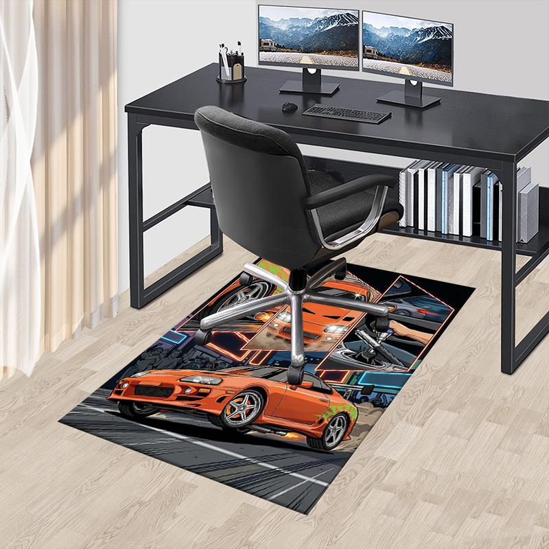 1PC Car Racing Extra Large Non-Slip Floor Carpet, Office, Family, Bedroom, Studio - Large Area RugJ0349