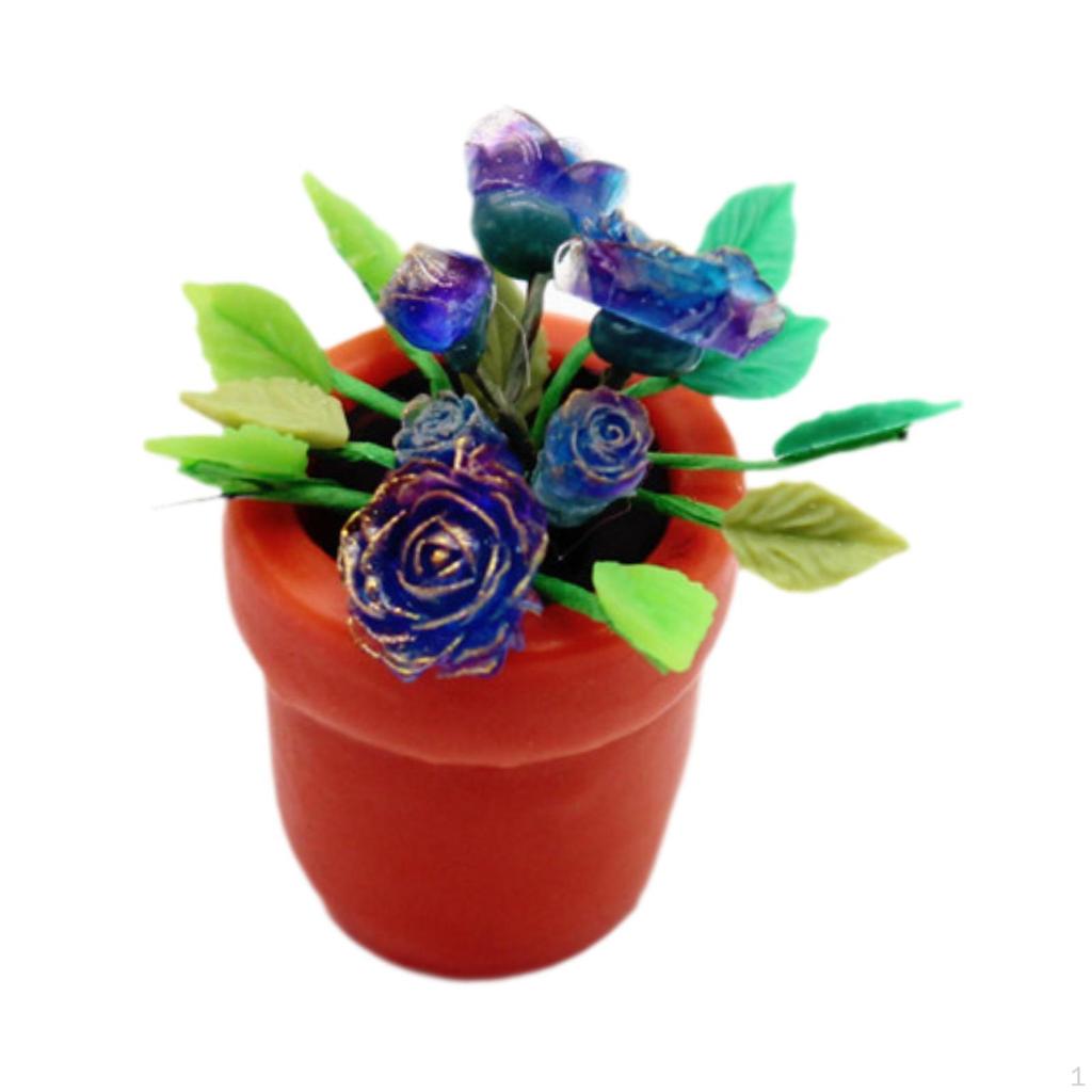 1:6 1:12 Maßstab Puppenhaus Topfblumen Feengarten Deko Klassisches Kinderspielzeug Harz