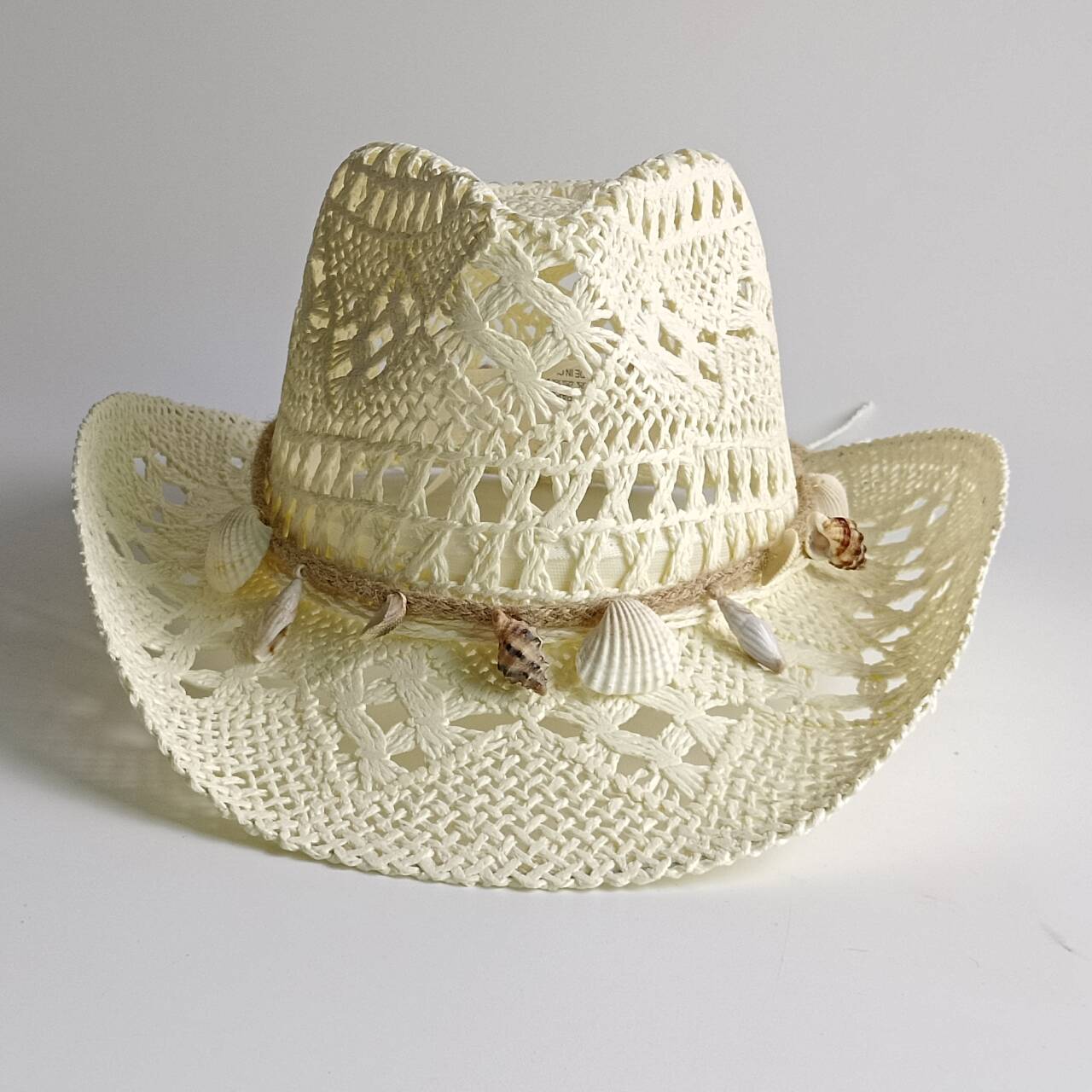 Westerse Cowboy Hoeden Strand Boheemse Strohoed Houten Kralen Uitgesneden Zonnehoed Schelp Dames Heren cowboyhoed M55-58cm