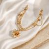 Summer Anklet with Extension Chain, Double Layer Thick Thin Chain Beach Anklet, Lightweight Alloy Anklet with Floral Charm for Daily Vacation Wear