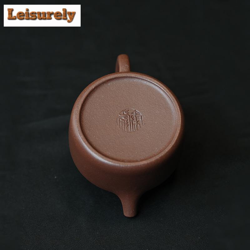181ml Vintage Yixing Purple Clay Teapots Artists Handmade De Zhong Pot Raw Ore Azure Mud Tea Brewing Kettle Zisha Teaset For Tea