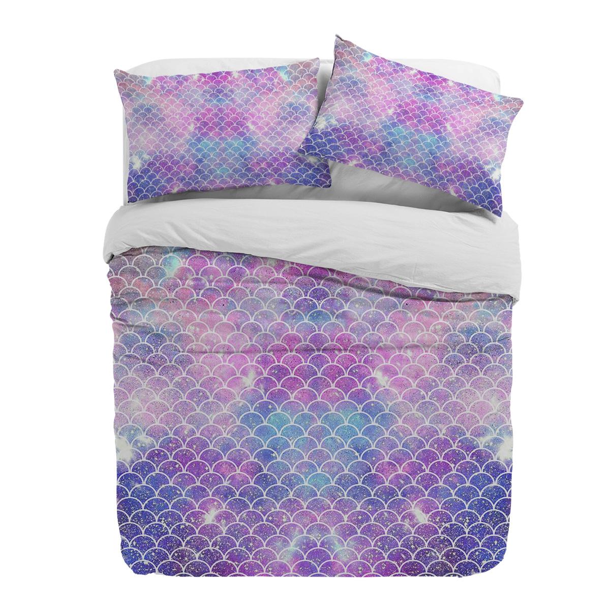 

Mermaid Scales Colorful Duvet Cover With Pillow Case Custom 3pcs Bedding Set Quilt Cover Double Bed Home Textile (135x200cm)