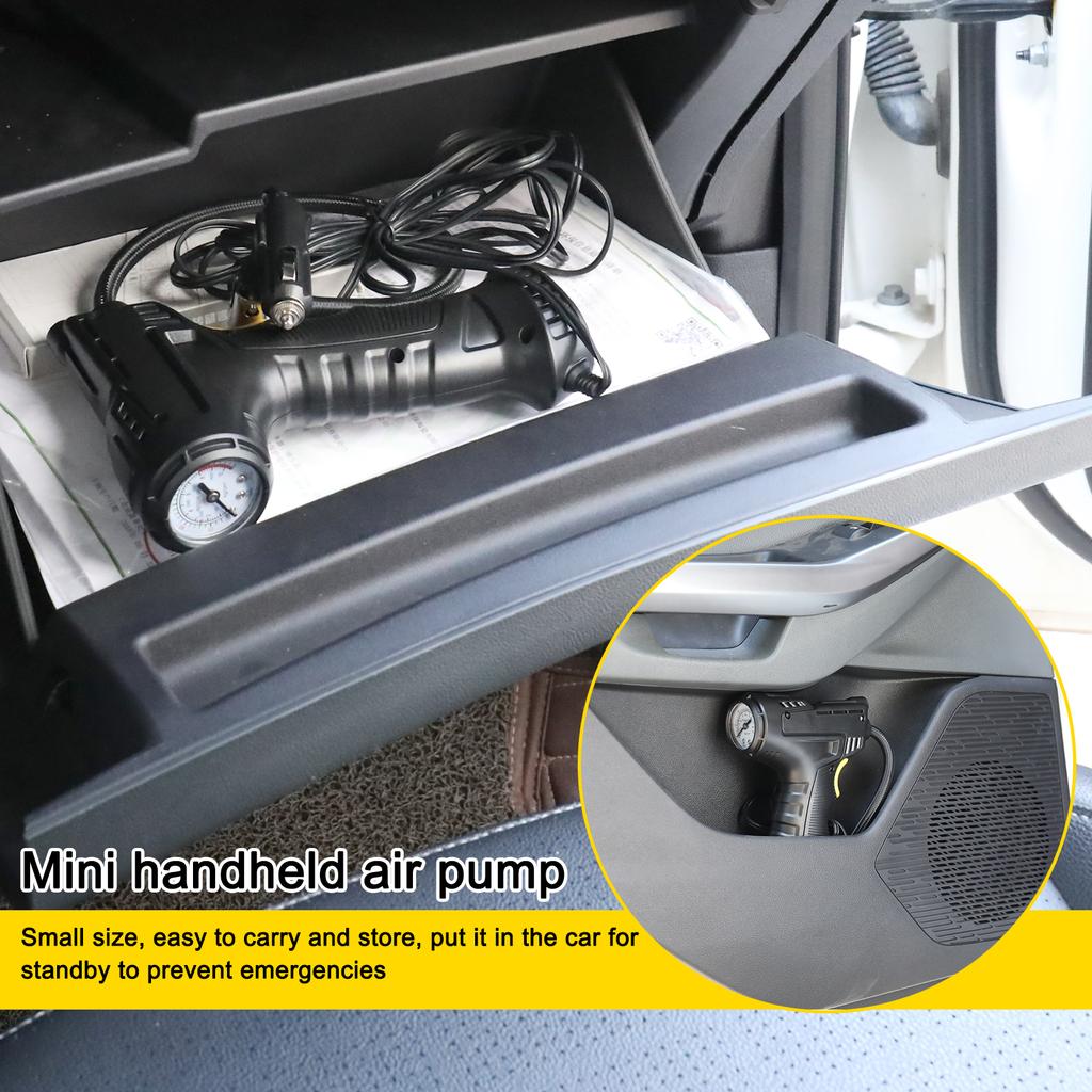 120W Car Air Pump Handheld Air Compressor Portable Tire Inflator Pressure Gauge with LED Light for Car Motorcycle