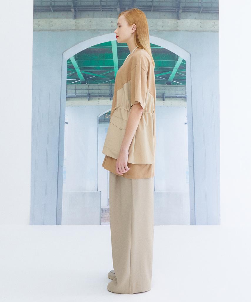 THE STUDIO K Oversized String Half Top_Beige