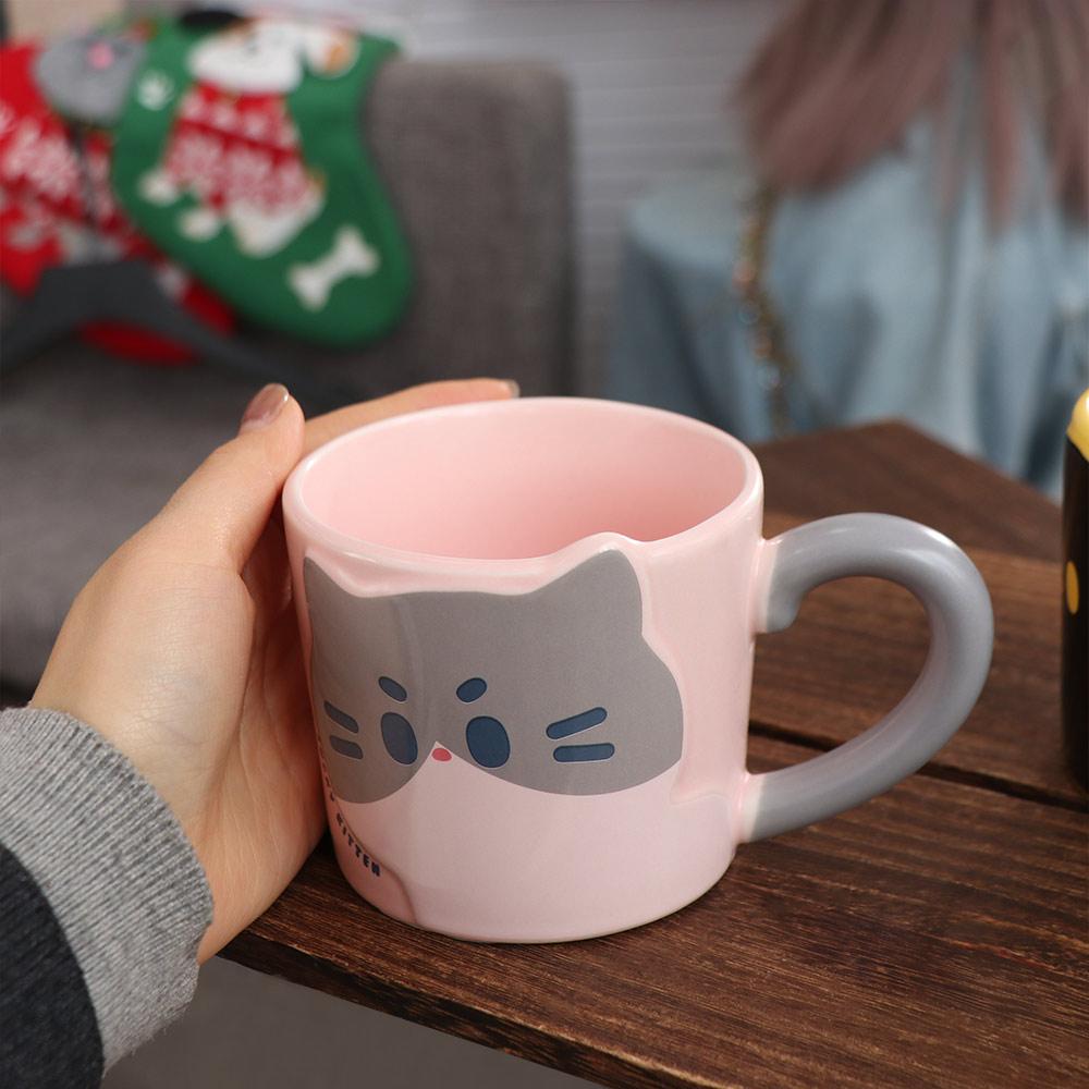 Kreativer Stil Katzen-Kaffeebecher Niedliches Design Milchbecher Trinkbecher Frühstücksgebrauch