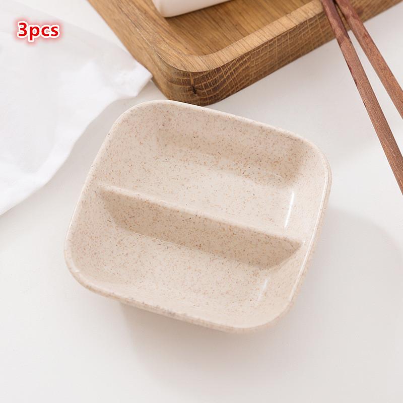 Kreativer bunter doppelter Gitter-Gewürzschale, Gewürzdip-Schale, Marmeladen-, Salat-, Saucen-, Ketchup-, Sojasaucen-, Essig-, eingelegtes Gemüse-Teller