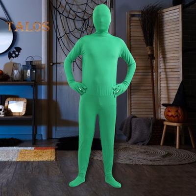 Unisex-Halloween-Overall, eng anliegend, atmungsaktiv, lange Ärmel, mit Kapuze, elastisch, einfarbig, unsichtbarer Overall mit Reißverschluss auf der Rückseite, Bodysuit-Requisiten, Partykostüm