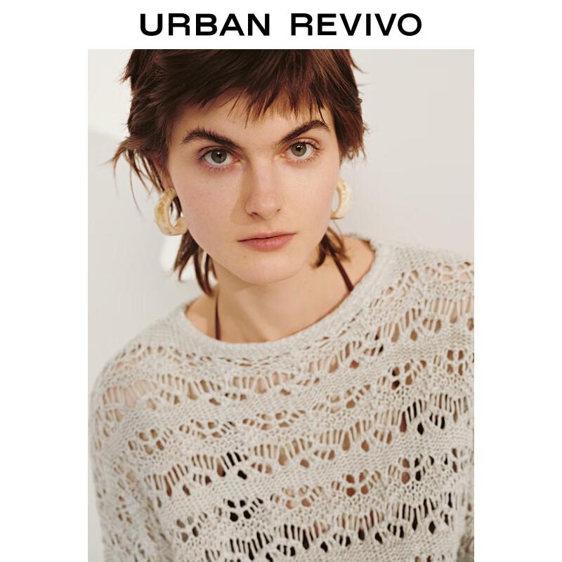 UR Women's 2025 Spring Hollow Texture Knit Sweater