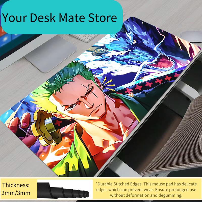 Leather Mouse Pad Notebook One Piece Zoro Large Keyboard Mat Non Slip Leather Computer Carpet Desk Mat PC Gamer Mouse Pad