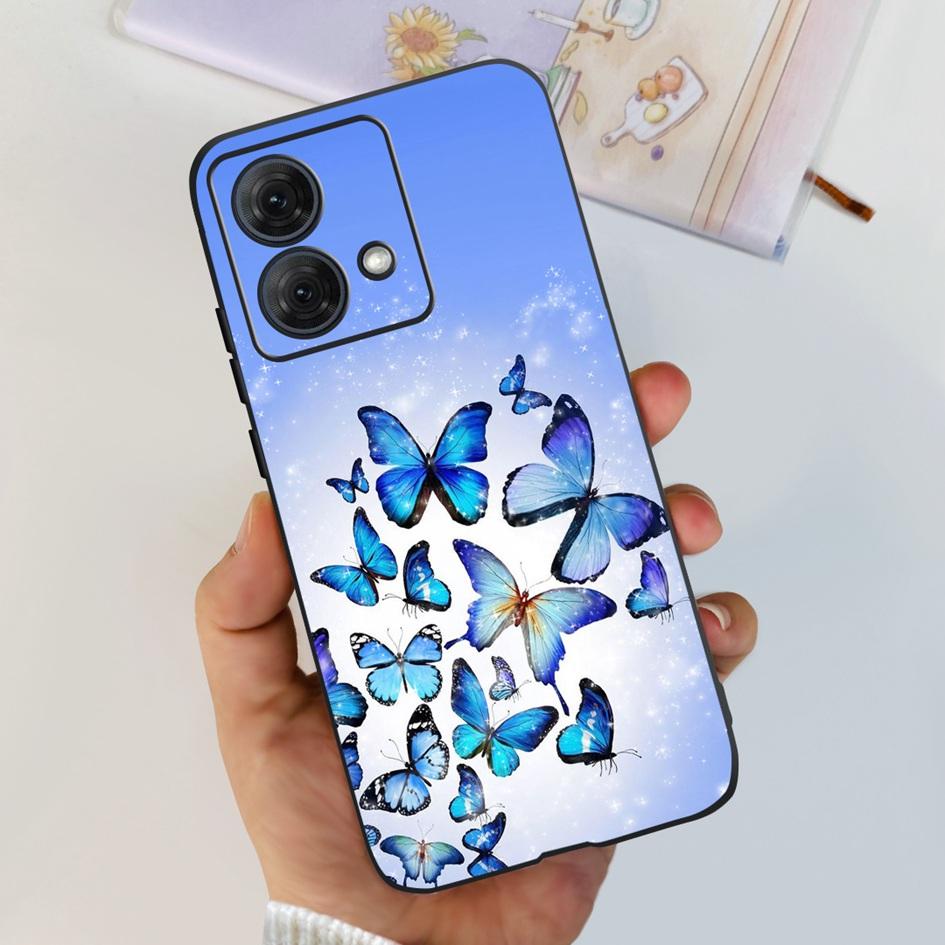 For Motorola Moto G84 5G Case 2023 New Stylish Butterfly Cat Slim Black Silicone Soft TPU Phone Cover For Moto G84 5G G 84 Coque