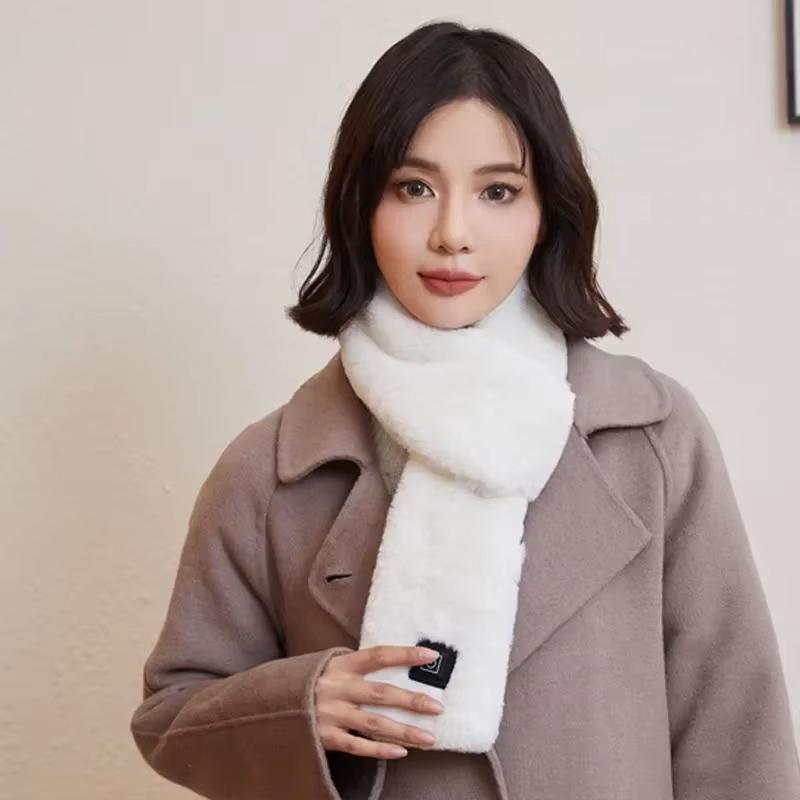 Electric Heating Scarf USB Rechargeable 3 Temperature Settings Motorcycle Neck Warmer Washable For Winter Skiing Cold Weather