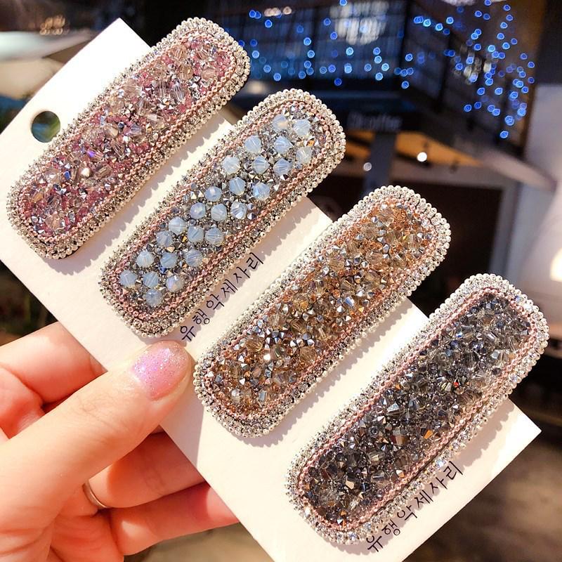 Korean Rhinestone Diamond-Edge Hairpin for Women: Stylish One-Word Clip for Bangs and Side Hair