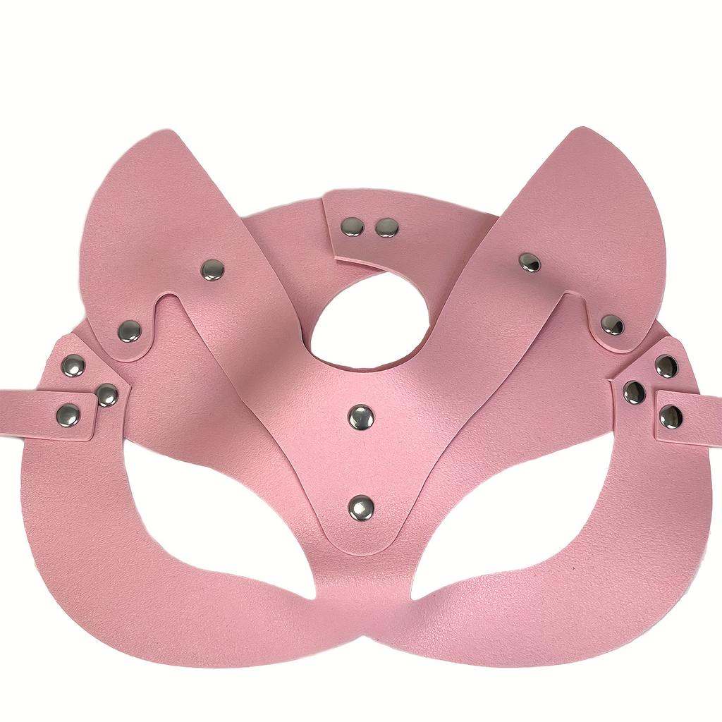 Cat Mask with Earholes - Gothic Punk Style Halloween Party, Carnival Ball, and Adult Game Dress Up Accessories