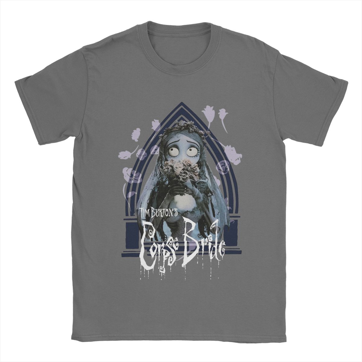 Corpse Bride Emily Roses and Altar Women Unisex Cool Pure Cotton Tee Shirt O Neck Short Sleeve T Shirts Gift Idea Clothes S
