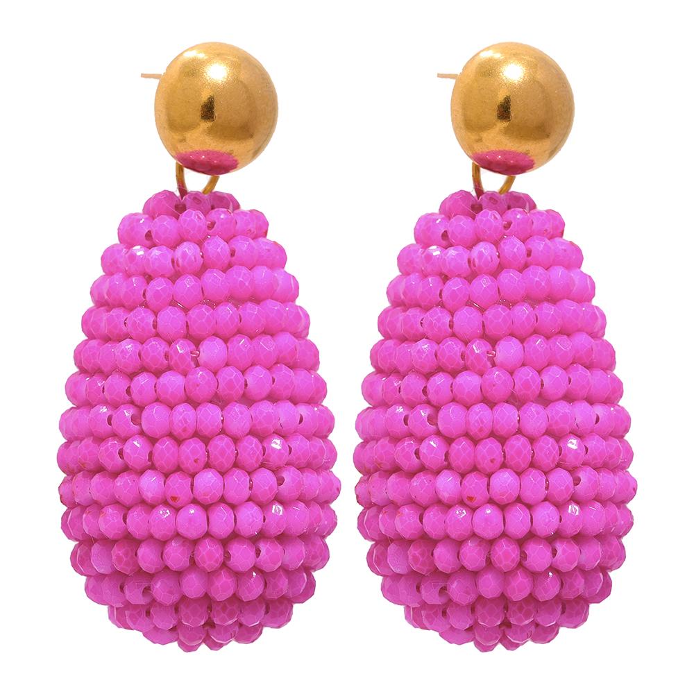 

Yhpup Multicolor Crystal Beads Waterdrop Dangle Handmade Earrings Women Stainless Steel Fashion Trendy Bohemia Colorful Jewelry
