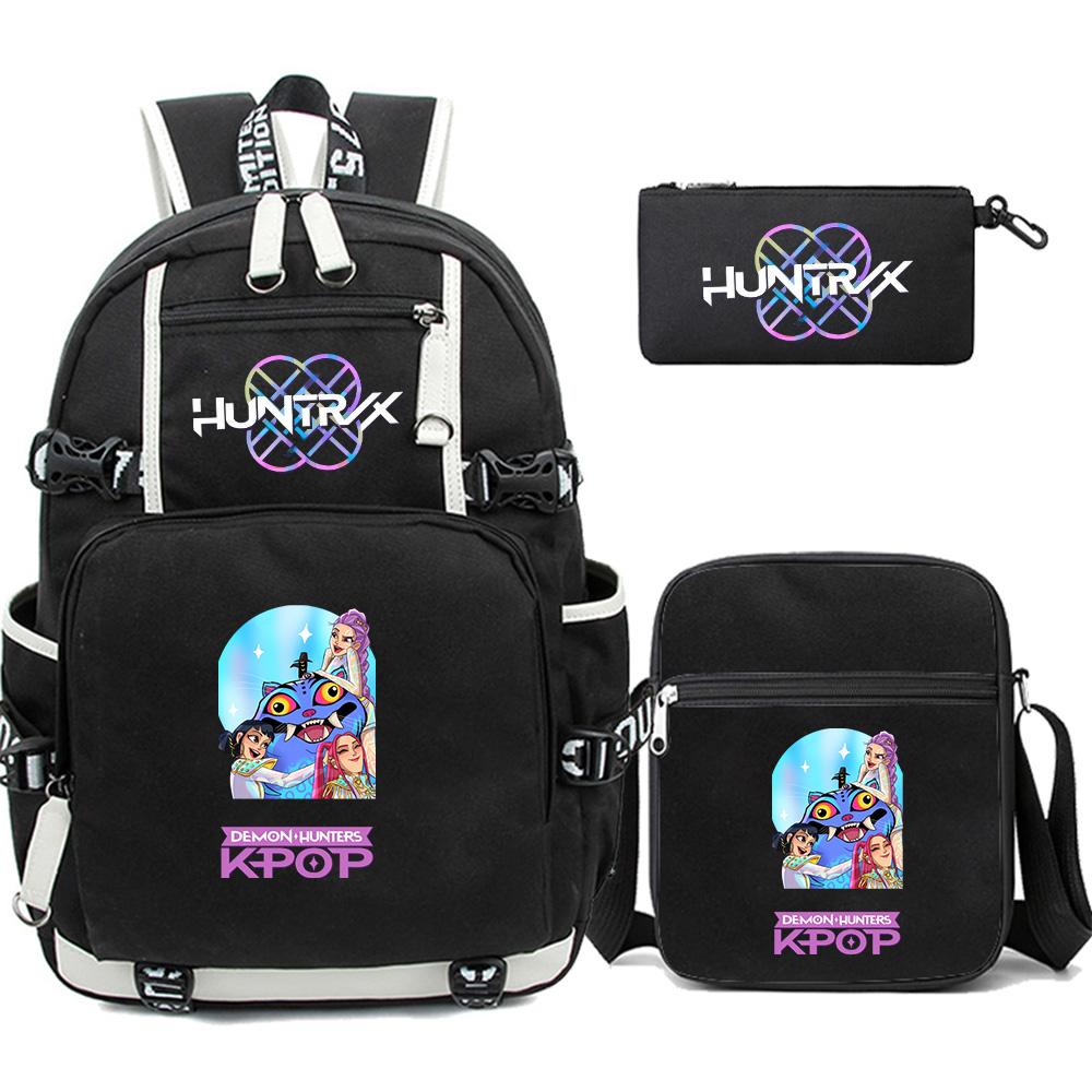 

3Pcs/set Cartoon Printed Backpack Large Capacity Bookbag Student Boy Girl School Bag Outdoor Laptop Large Capacity Waterproof Travel Bag