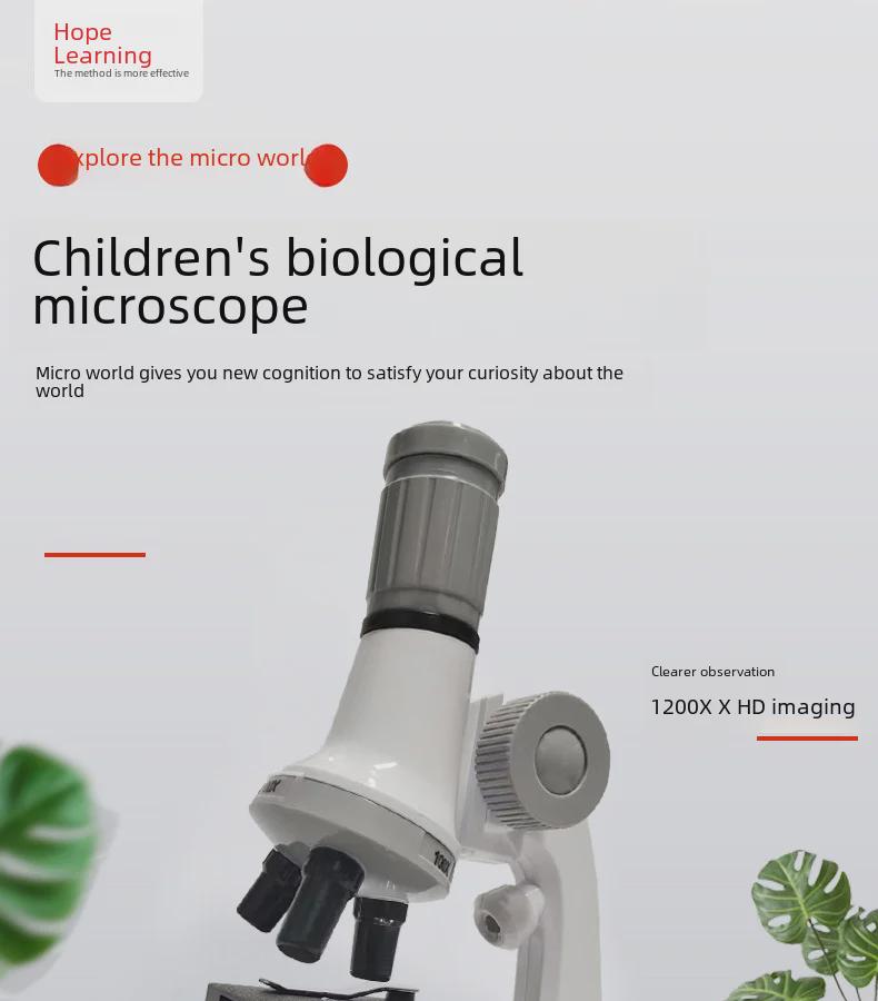 Children's Optical Microscope Set – 1200x HD for Science Experiments & Educational Use