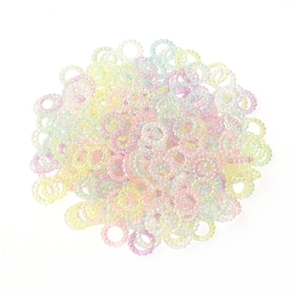 

100-200Pcs Candy Color Acrylic Beads Charm Round Bow Mixed Color Small Pearl Beads DIY Crafts Nail Art Hairpins Jewelry Ornament
