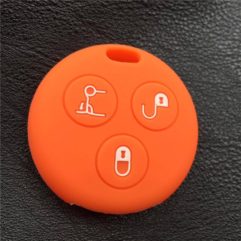 ZAD Silicone car key cover case fits for benz Smart MERCEDES City   Fortwo Roadster 3button remote key protector car accessory