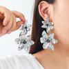 Boho Floral Alloy Earrings Women Gold Tone Dangle Statement Jewelry 2025 Fashion Accessory