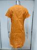 2025 Summer Solid Color V-Neck Cotton Linen Short Sleeve Dress for Women