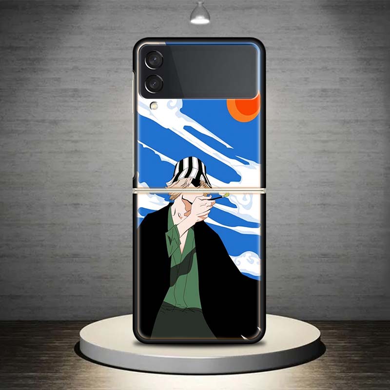 Bleach Kisuke Urahara For Samsung Galaxy Z Flip 7 6 5 4 3 5G Phone Case Black Cover ZFlip 7 6 5 4 3 Shockproof Bumper Coque Gala
