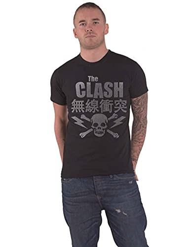 The Clash T Shirt Skull And Crossbones Band Logo Unisexs Black S S