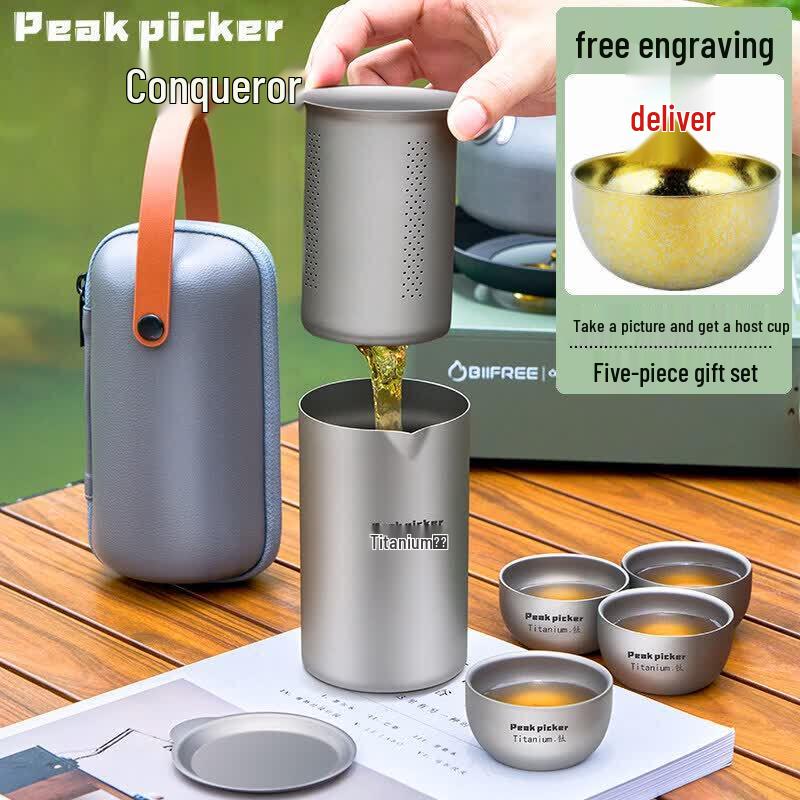 UOSO Portable Titanium Travel Tea Set
