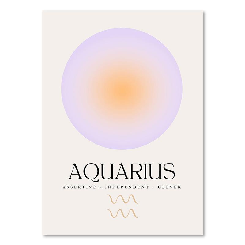 Angel Numbers Gradient Aura Posters and Prints Aesthetic Danish Pastel Canvas Painting Nordic Art Wall Picture Dorm Home Decor