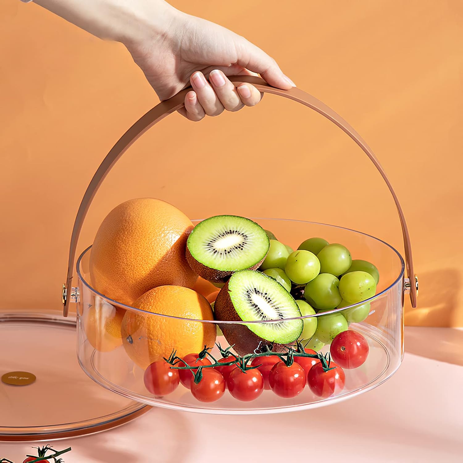 amokk Divided Serving Tray with Lid and Handle Snackle Box Charcuterie Container Portable Snack Platters for Candy Fruits Nuts Snacks for 4350₽