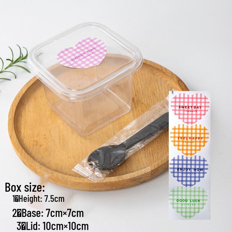 Square Mousse Soy Milk Cake Box: Wooden Cup Packaging for Tiramisu and Dessert Baking