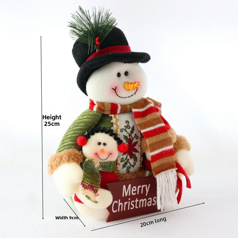 1pc Christmas Decoration Cute Snowman Old Man Figurine Exquisite Doll 25cm Home Decorative Items for Festivals Ornaments Cloth