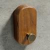Wood & Metal Wall Hook Hat Hanger Easy Install Wall Mount Wooden Peg Knob Walnut Cute Simple Modern Small Room Decor