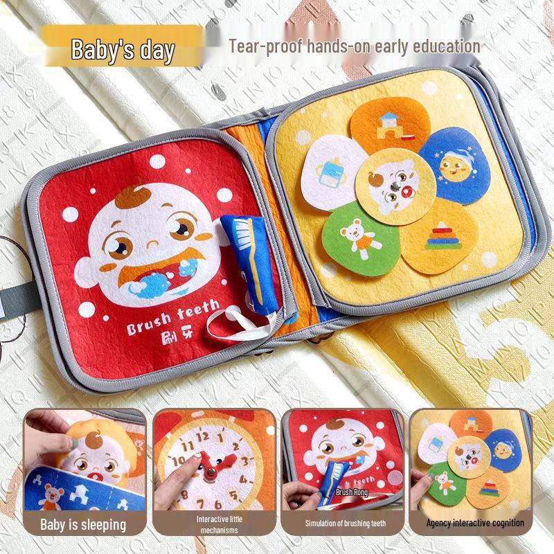 

Montessori Baby Tear-Resistant Cloth Book & Teether Toy