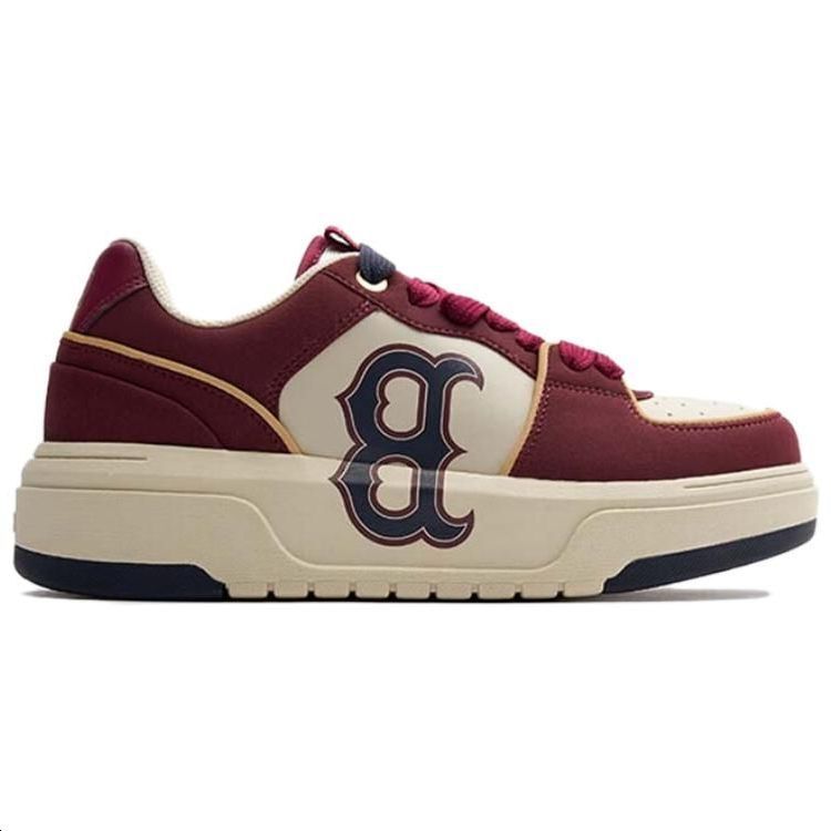 MLB Chunky Liner Slip Resistant Abrasion Resistant Low top Skateboard Shoes Unisex Burgundy Sneakers 3ASXCLS3N-43WIS