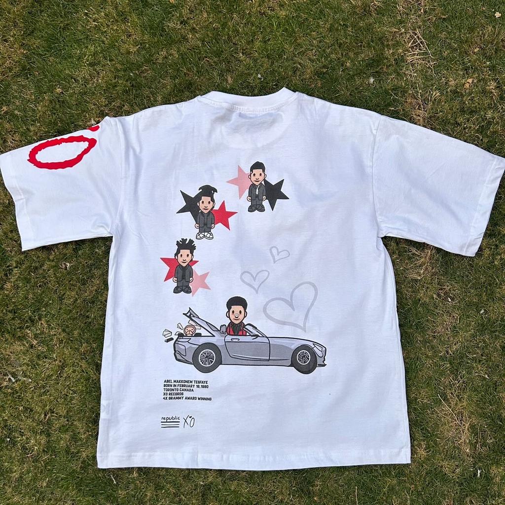 Street Hip Hop Men Cotton T-shirt The Weeknd Printed T-Shirt Casual Cotton High Quality Short Sleeve Male Female Clothing High Streetwear Top Tee