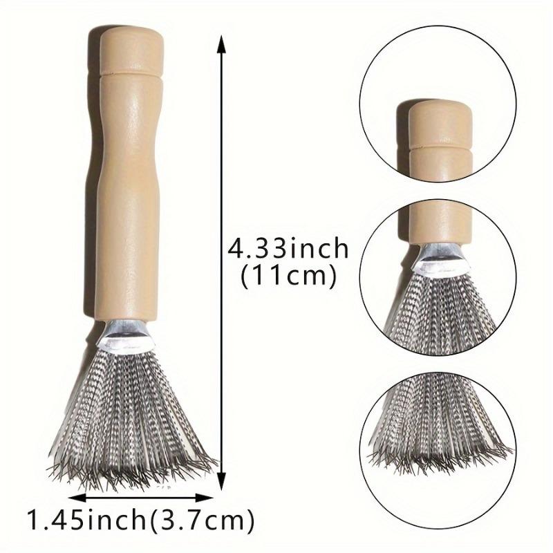 1PC Hair Brush Cleaner and 1PC Hair Comb Set, Stainless Steel Toothed Wooden Handle Hair Brush Cleaner, Bamboo Massage Comb