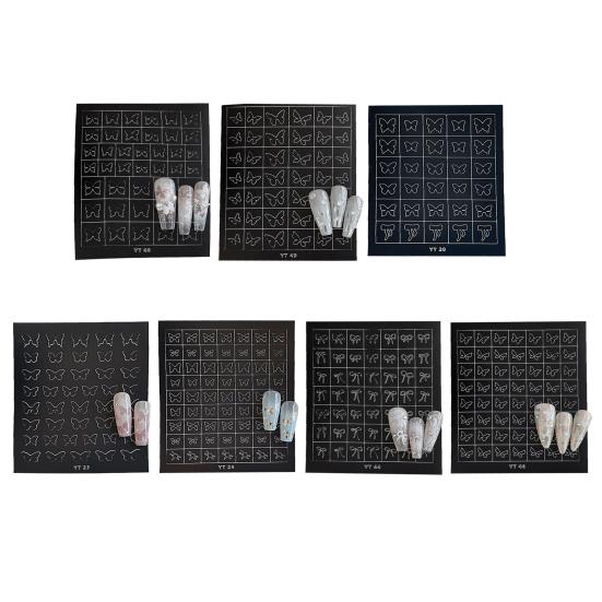 3/6/7/8/9/10 Sheets Nail Art Sticker Self-adhesive Halloween Christmas Butterfly Love Heart Women Fake Nail Decoration Decal