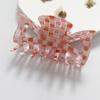 Multicolor Plaid Hair Claw French Design Non Slip Acetate Hollow Hair Barrettes Ponytail Decoration Fashion Hair Props