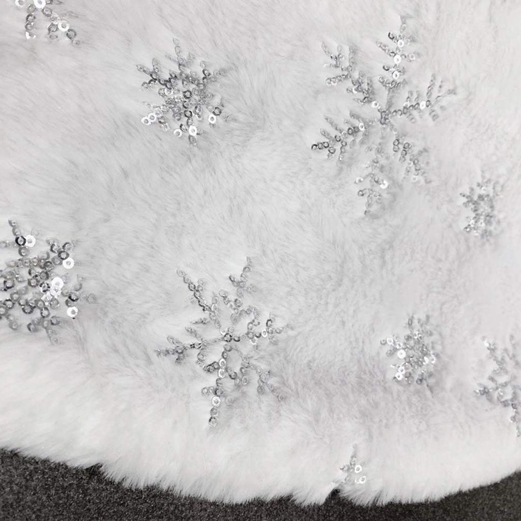30 Inch Faux Furs Christmas Tree Skirt Plush Skirt For Merry Christmas Party Christmas Tree Decoration