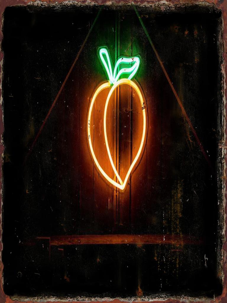 Neon Fruit Metal Tin Sign Supermarket Fruits Area Poster Restaurant Background Home Iron Plate Mural Bar Club Wall Decor Plaque