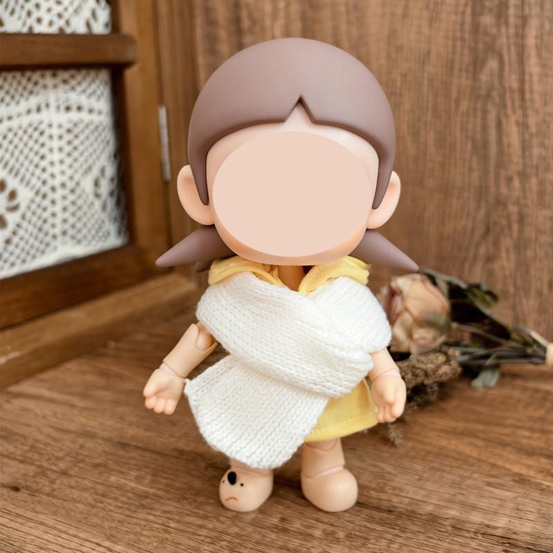 [Cloth Only] 20cm Fashion Doll Accessories Cartoon Toy Cape Scarf and Hat Outfit